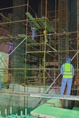 Scaffolding and rebar